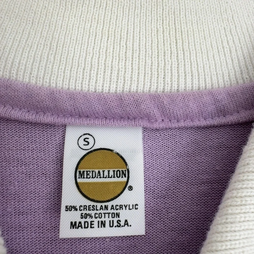 Vintage Penn State‎ Medallion Sweatshirt Women S Purple Collared Preppy Casual